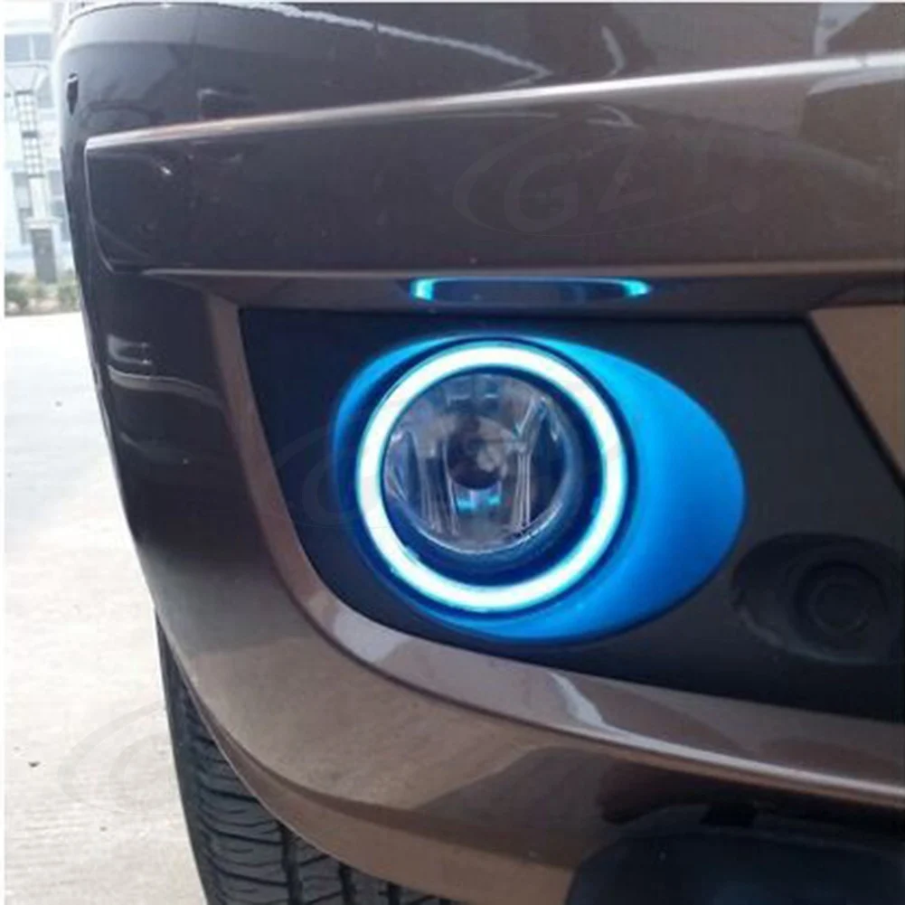 100mm 117-LEDs Angel Eyes Halo Ring Fog Driving Lights Daytime Running Lamps+Cover Pair COB Chips 6500K Super Bright