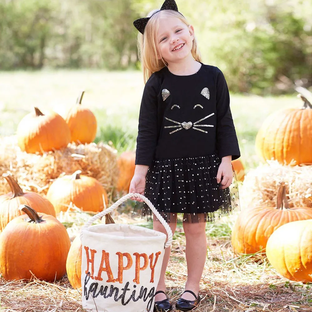 

Toddler Baby costume kids dresses for girls Cat Sequins Tutu Princess Dot Dress Baby girls Clothes Outfits vestidos Dropshipping