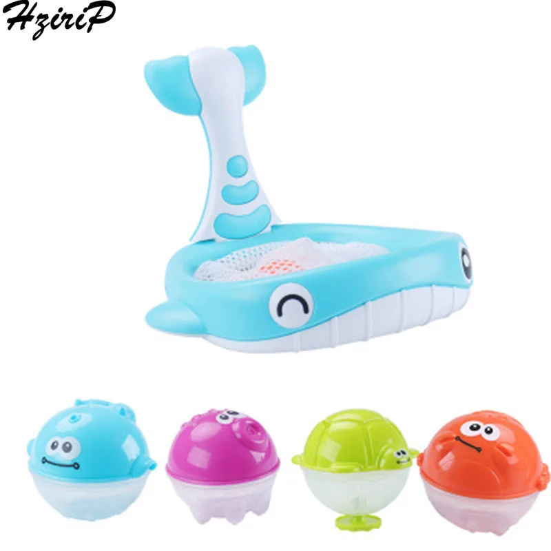 HziriP 2018 New Baby Fishing Fish Soft Bath Toy Set Parent child