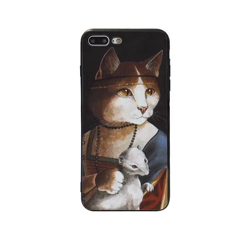 Babaite Забавный чехол для телефона Leonardo da Vinci Mona Lisa Pat Cat для Apple iPhone 8 7 6 6S Plus X XS MAX 5 5S SE XR Чехол для мобильного телефона s - Цвет: A14