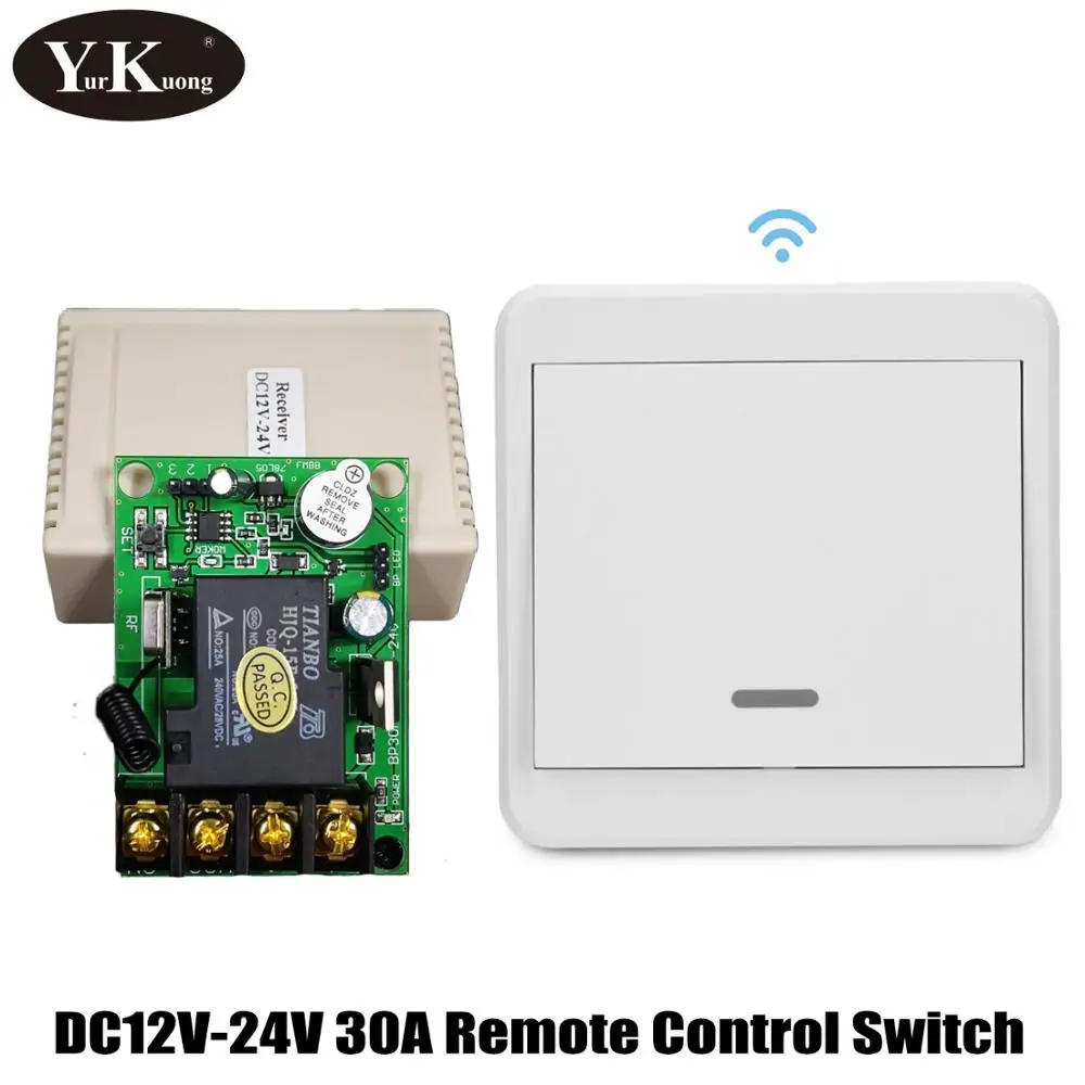 

Wall Panel Remote Key Transmitter + DC12V 24V 30A Motor Waterpump Industrial Agricultural High-power RF Wireless Switches Smart