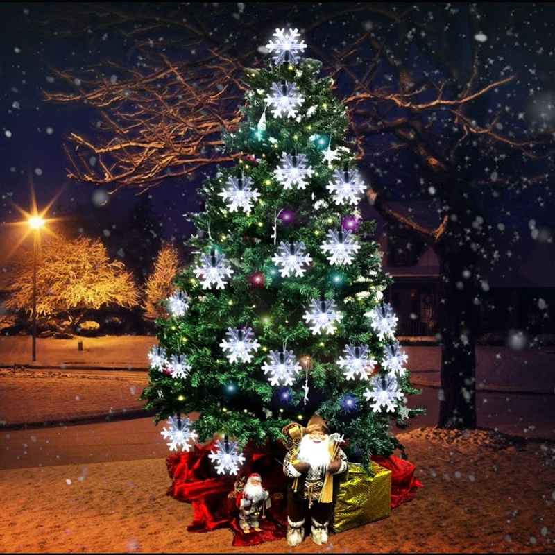 10-100 м новогодняя елка; Снег хлопья светодиодная гирлянда Сказочный свет Рождественские вечерние украшения для дома и свадьбы сада AC220V 110V