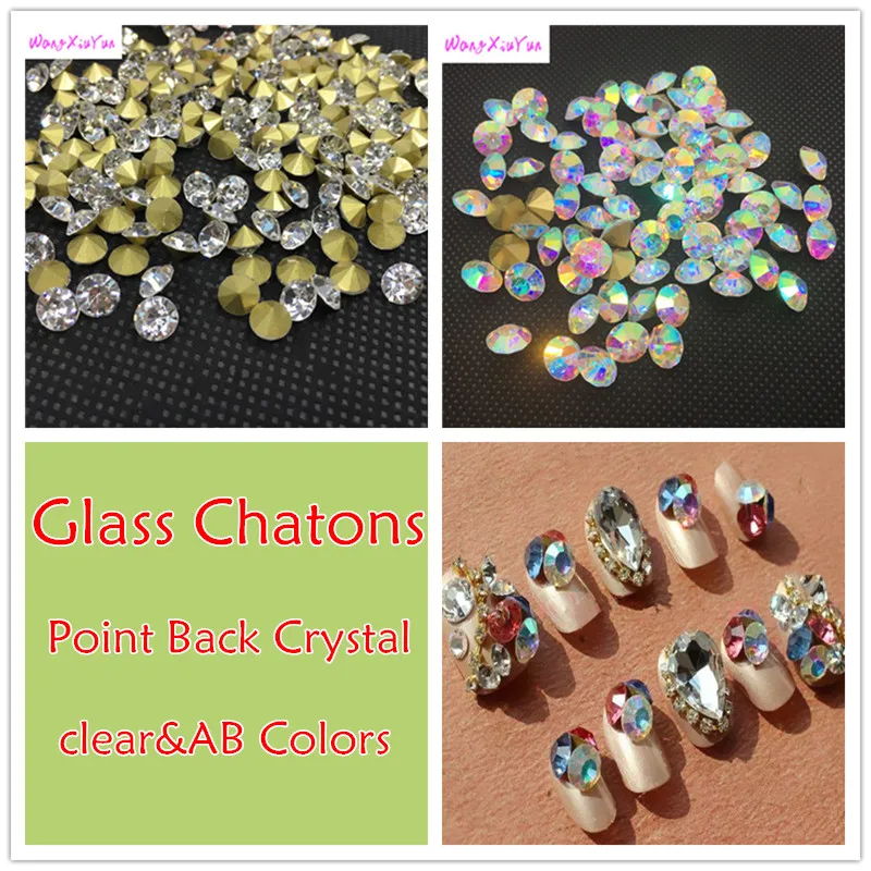 Mixed Colours Point back Rhinestones Crystal Glass Strass Chatons Nail Art U2 