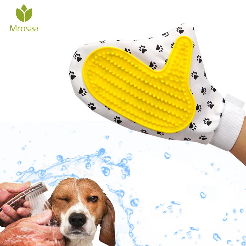 Mrosaa Rubber Pet brush Glove Deshedding Gentle Efficient Grooming Cat