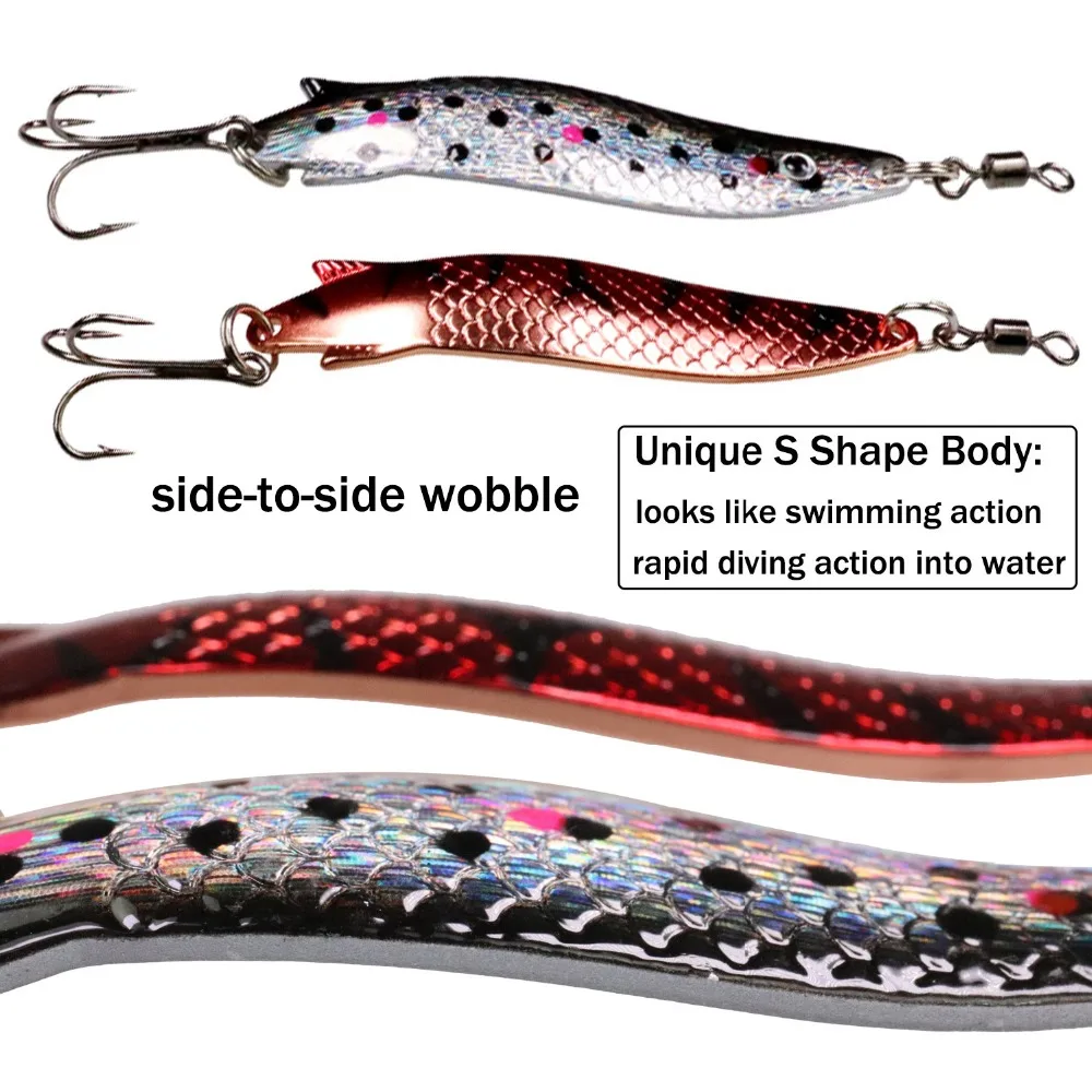 5Pcs/set 18.4g 75mm Metal Spoons Lure Spinner bait Swimbait Vibrating Jigging Fishing Lures Hard Baits Bass Fishing Tackle pesca
