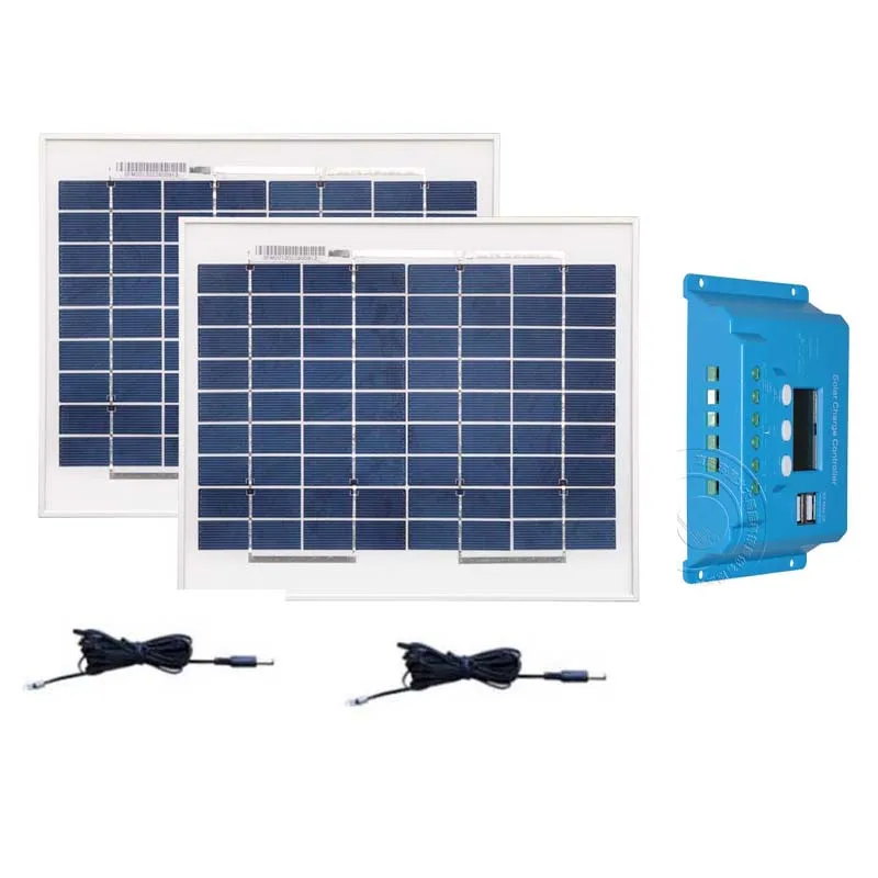 Waterproof Photovoltaic Panel Kit 20w Solar Module 12v 10w 2 Pcs Solar Charge Controller 12v /24v 10A Battery Charger Karavan LM
