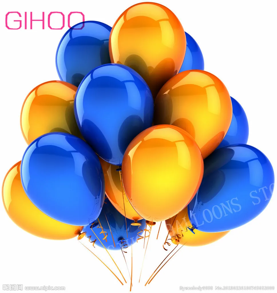 12 шт./лот 12 дюймов цвета: золотистый, серебристый синий фиолетовый латексные шарики для свадебного украшения шарик для дня рождения вечерние воздушный шар для детей игрушки - Цвет: gold  blue