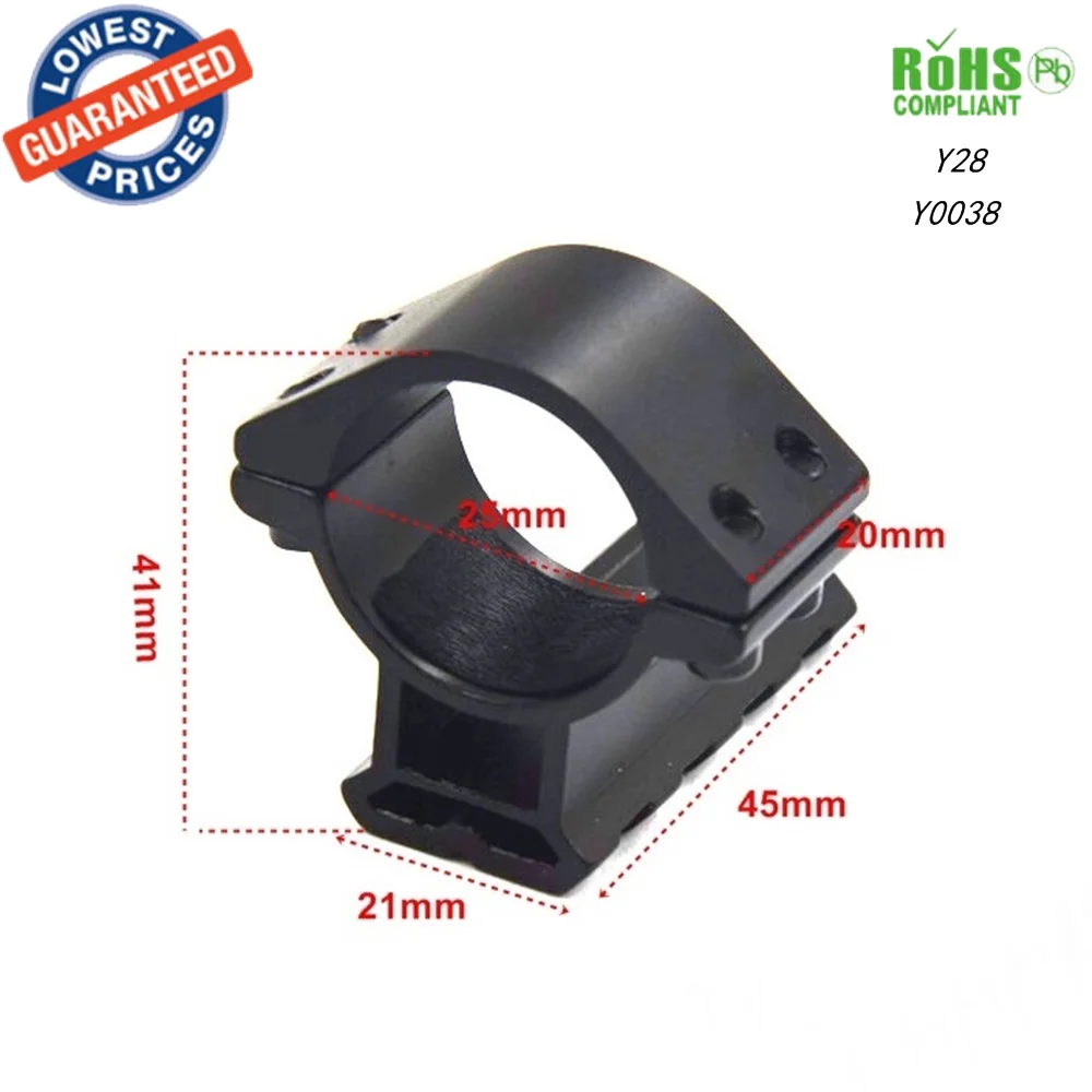 

Alonefire 1pc Y28 25mm 1''ring scope mounts 21mm weaver rail Picatinny for Flashlight rifle scope rings