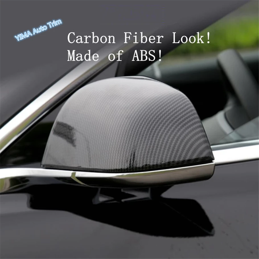 

Lapetus Car Styling Outside Rearview Mirror Shell Protection Cover Trim Fit For Tesla Model 3 2018 2019 Chrome Carbon Fiber ABS