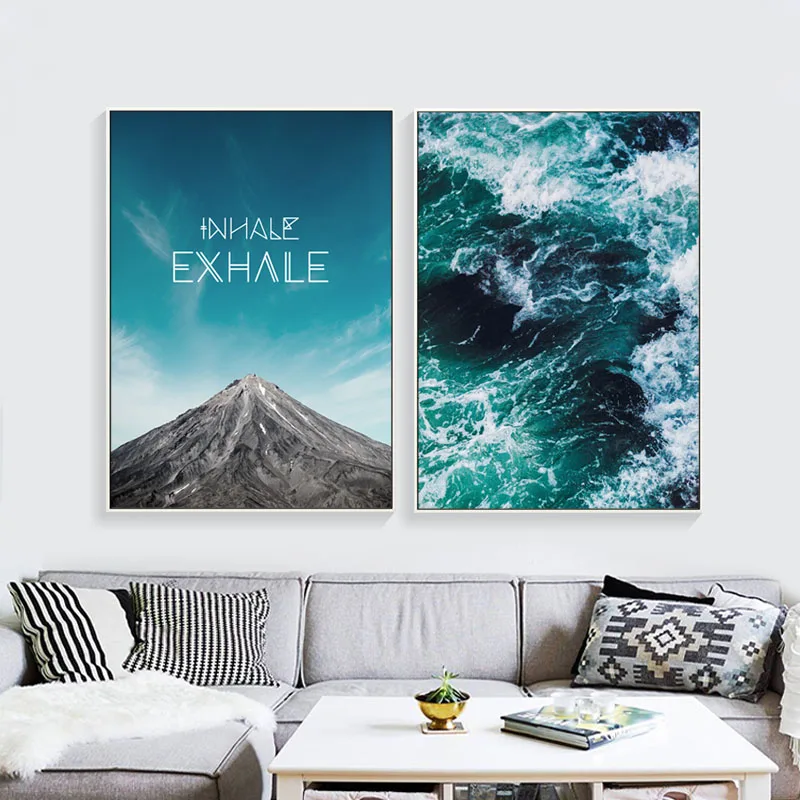 

Nordic 5 Panel Canvas Art Blue Sea Cuadros Decoracion Canvas Painting Posters And Prints Dog Wall Pictures No Poster Framed