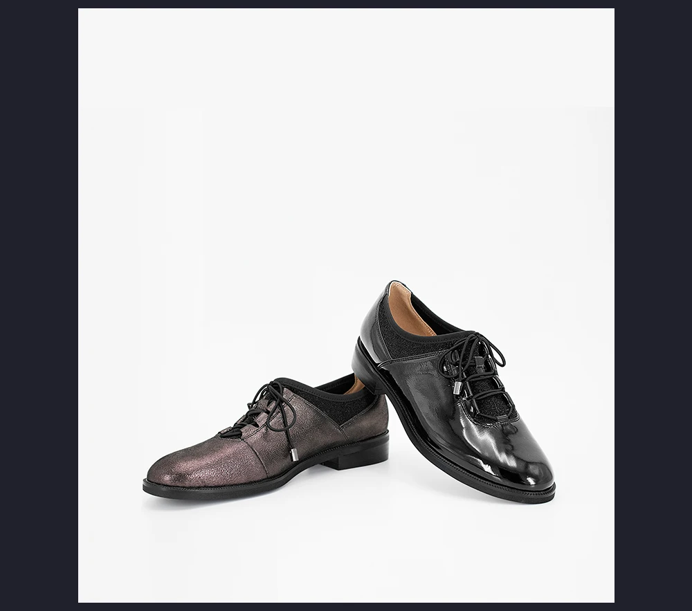 SOPHITINA/повседневные женские туфли на плоской подошве из натуральной кожи с круглым носком; туфли на низком каблуке; туфли из лакированной кожи на шнуровке; туфли на плоской подошве в британском стиле; P22