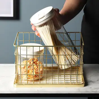 

Simple Wrought Iron Storage Basket Cosmetics Clothing Laundry Room Metal Wire Storage Basket For Home Bathroom Storage Basket