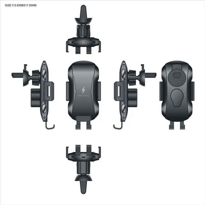 QI Wireless Car Fast Charger iPhone Mount Holder For Samsung S9 S8 Plus S7 Edge XS 8 2-IN-1 Fast Wireless Car Charger 30AP126