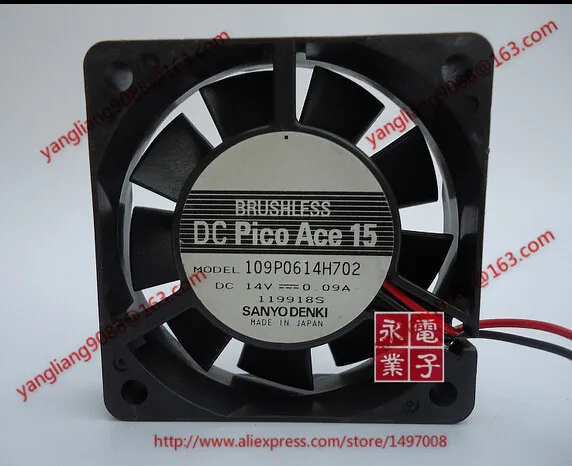 

Sanyo 109P0614H702 DC 14V 0.09A, 60x60x15mm 2-wire Server Square Cooling Fan
