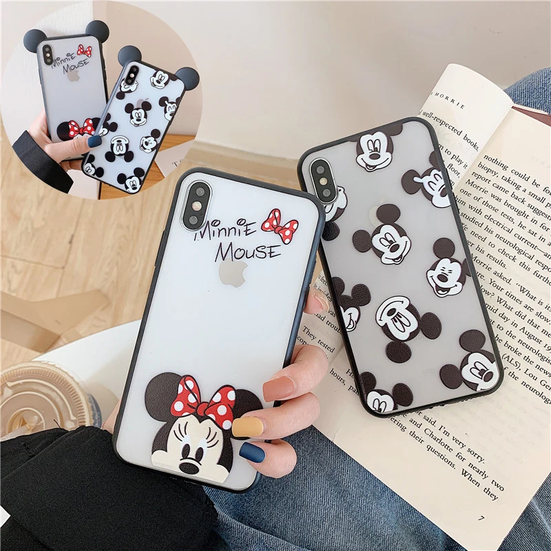 Super Cute Cartoon Cute Minnie Soft Siliocne Case For iPhone 7 8 6 6S Plus X XS Max XR Funda Ultrathin Cover Phone Cases