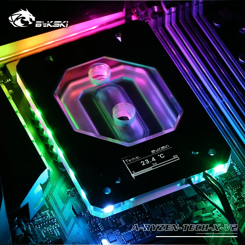 Bykski 温度表示付き銅ブロック Cpu用 Amd Ryzen 3000 Am3 Am4 Tr4 1950x X399 X570用 5v A Rgb Fans Cooling Aliexpress