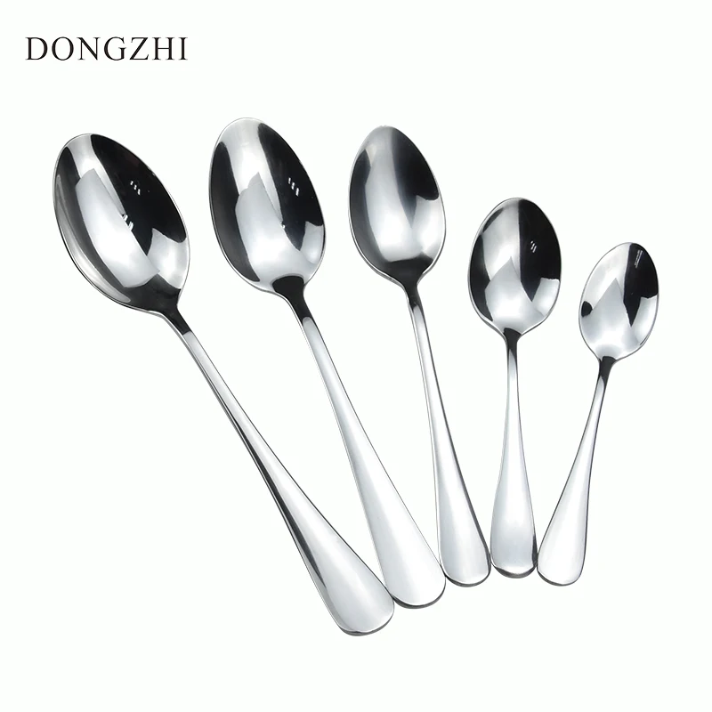 

5-Piece Dinner Spoons Set Stainless Steel Large Serving Scoops Set Table/Fruit/Soup Spoons Kitchen Tools Dishwasher-safe Scoop