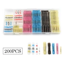 200PCS Heat Shrink Butt Connector Waterproof Fully Insulated Splice Soldering Electrical Wire Cable Crimp Terminal Connector kit