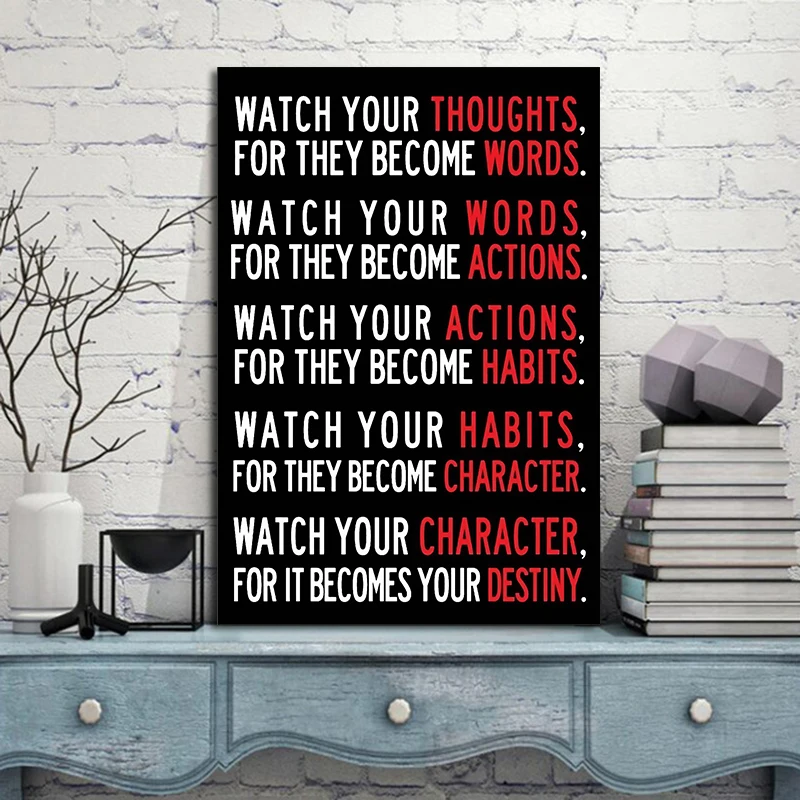 W16-Black-and-white-letters-never-give-up-simple-creative-modern-decorative-paintings-frameless-decorative-painting