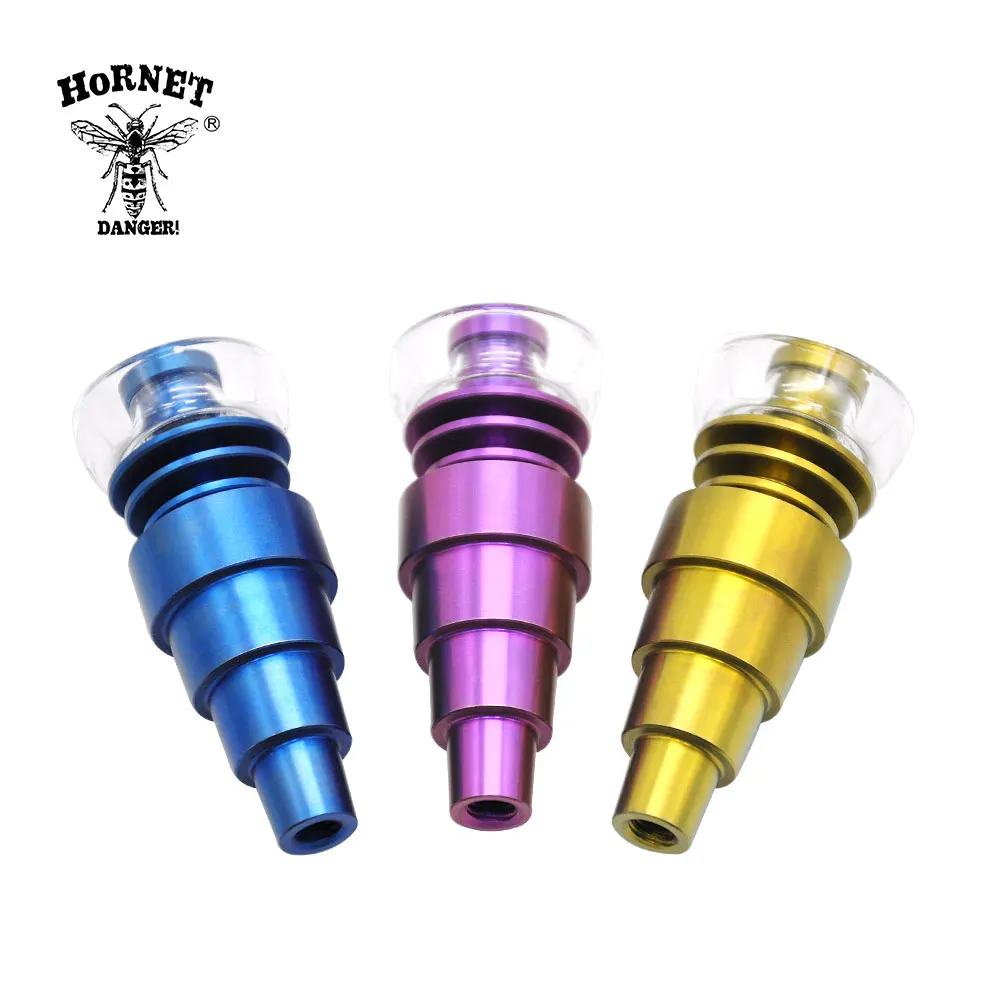 

HORNET Domeless Titanium Nail Dab Wax Nail With Quartz Bowl Adjustable Female and Male Joint 3 Size 10MM/14MM/18MM