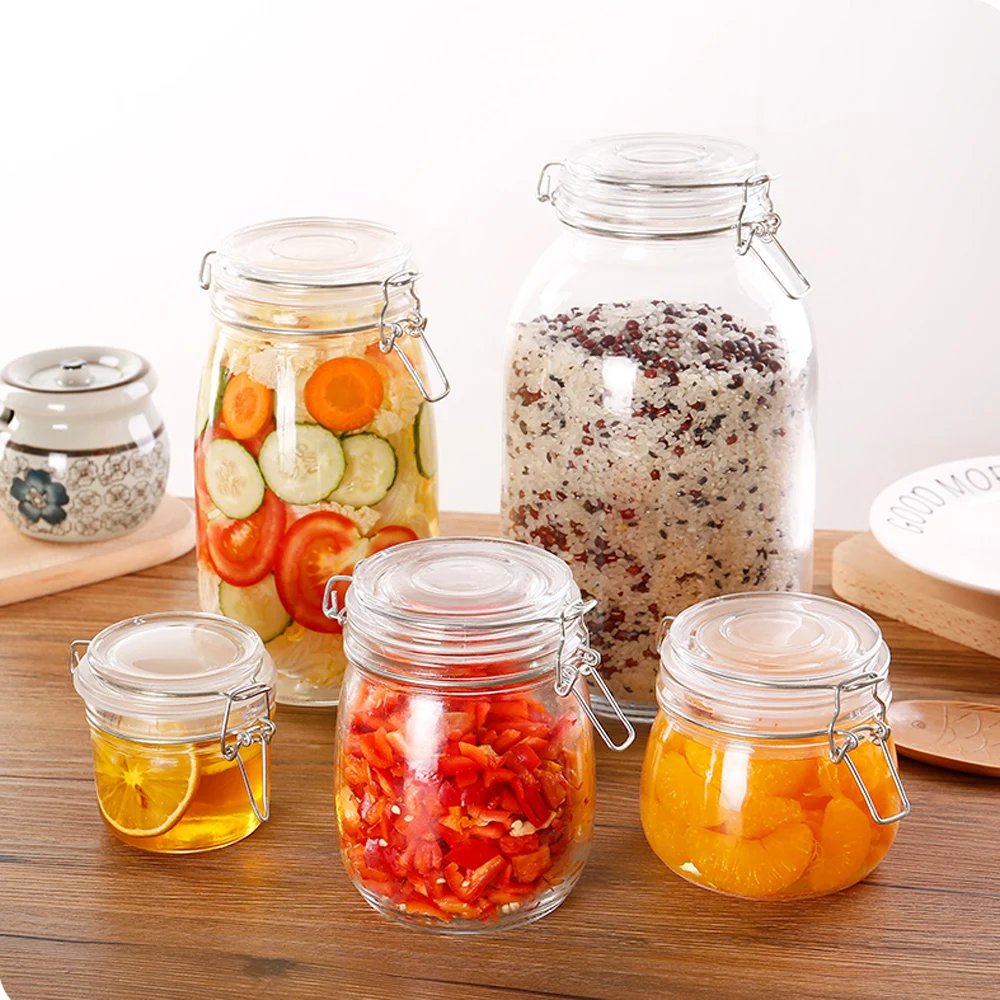 Простая кухонная банка для медовых конфет модная прозрачная стеклянная