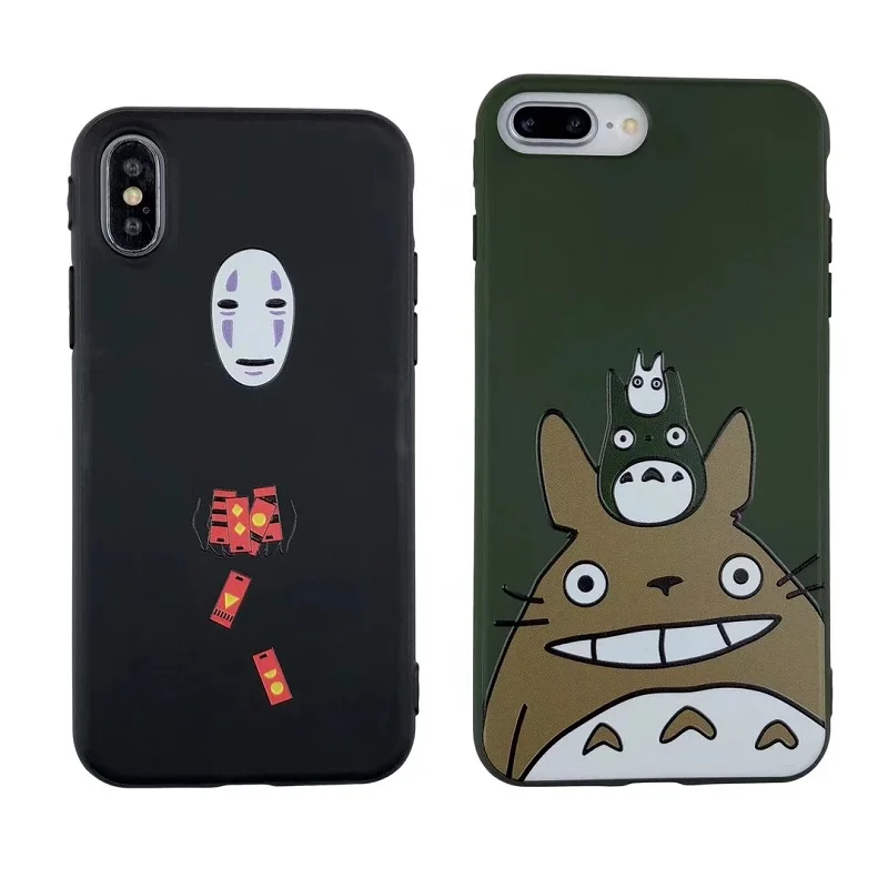

Japan Cartoon Spirited Away Lovely Totoro Faceless man No Face man Soft TPU Phone Case for iPhoneXS Max XR X 8 7 6 6S Plus case