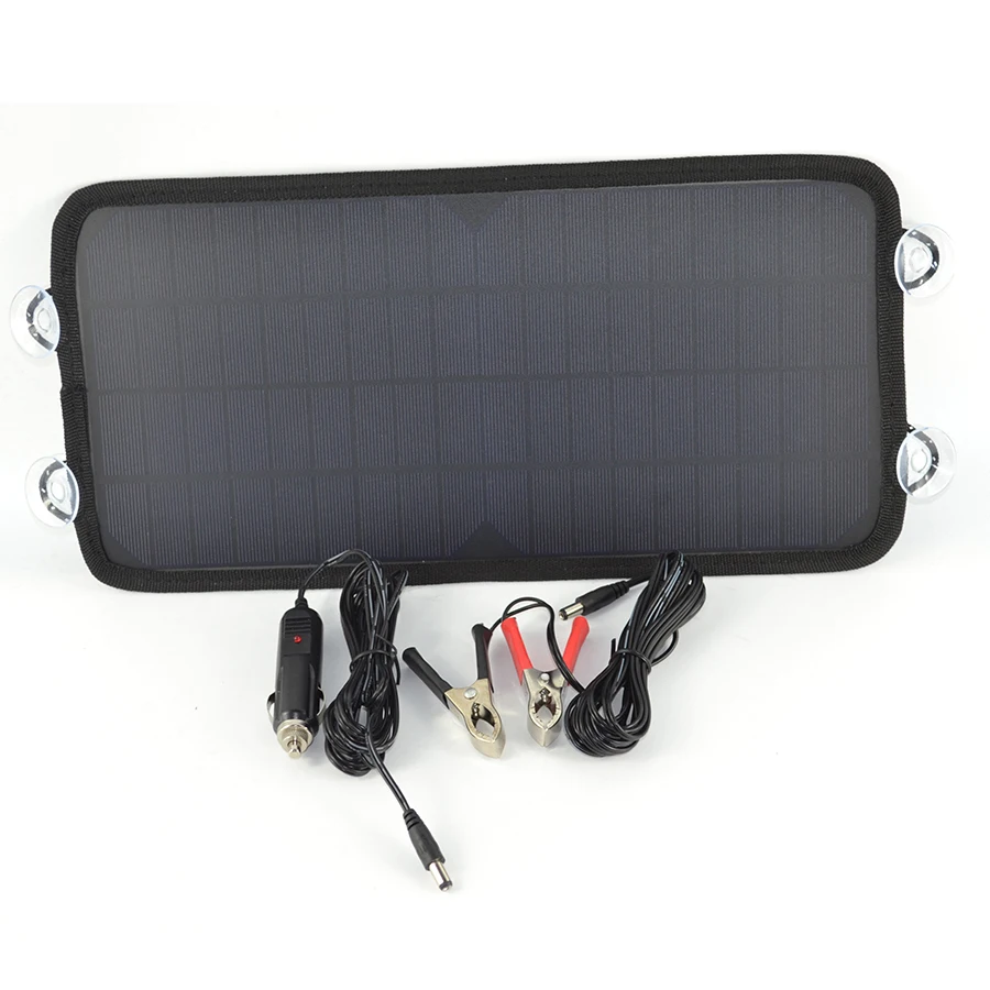 

8.5W 12V Power Portable Polycrystalline Silicon Solar Panel Battery Charger with USB Alligator Clips and Cigarette Adapter