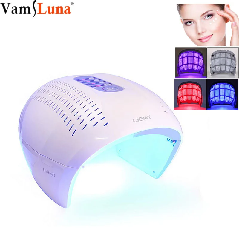 

TECH 4 Color LED Color LED Face Mask | Photon Red Light Therapy For Healthy Skin Rejuvenation | Collagen, Anti Aging, Wrinkles