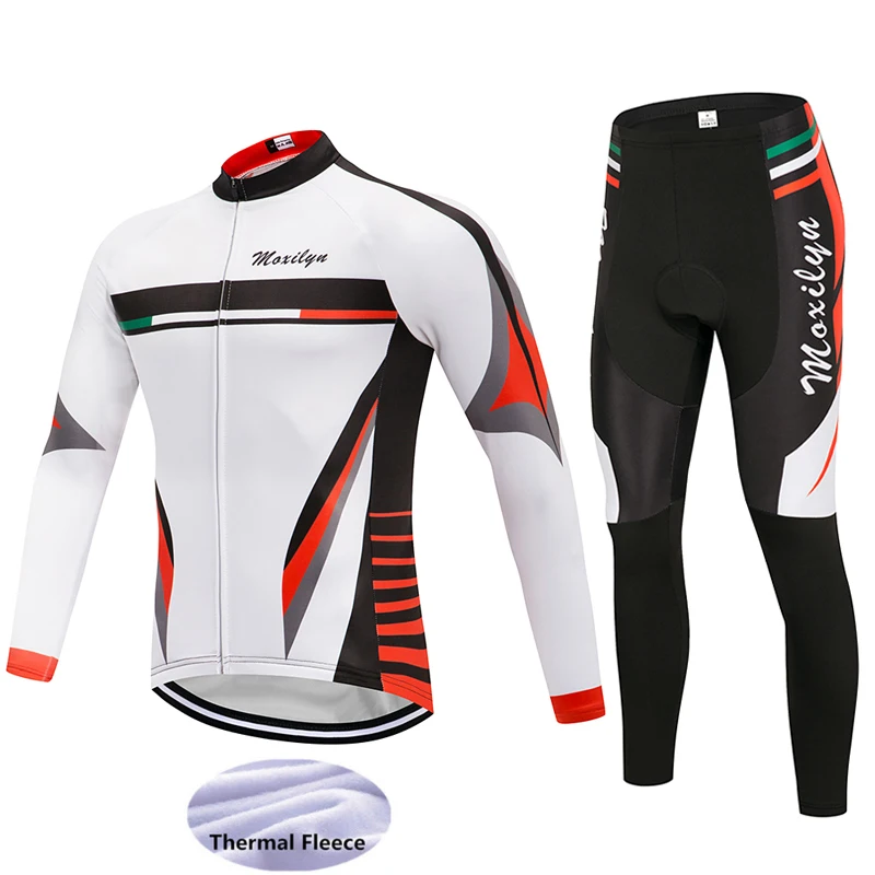 

2019 Men Cycling Jersey Sets Winter Fleece Pro team Warm Long Sleeve Mtb Cycling Clothing Bicycle Bike