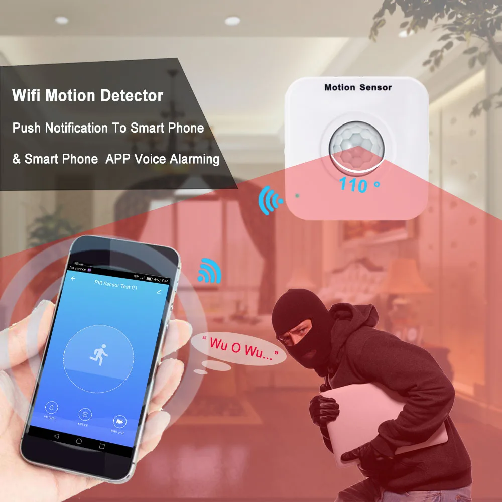 Датчик движения Topvico с Wi Fi миниатюрный PIR детектор беспроводная система домашней