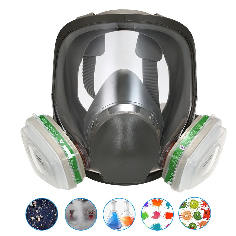 

Full Face Mask 6800 Full Facepiece Respirator 2Pcs Vapor Filter Cartridge Filter Cotton Cover Personal Protective Equippment