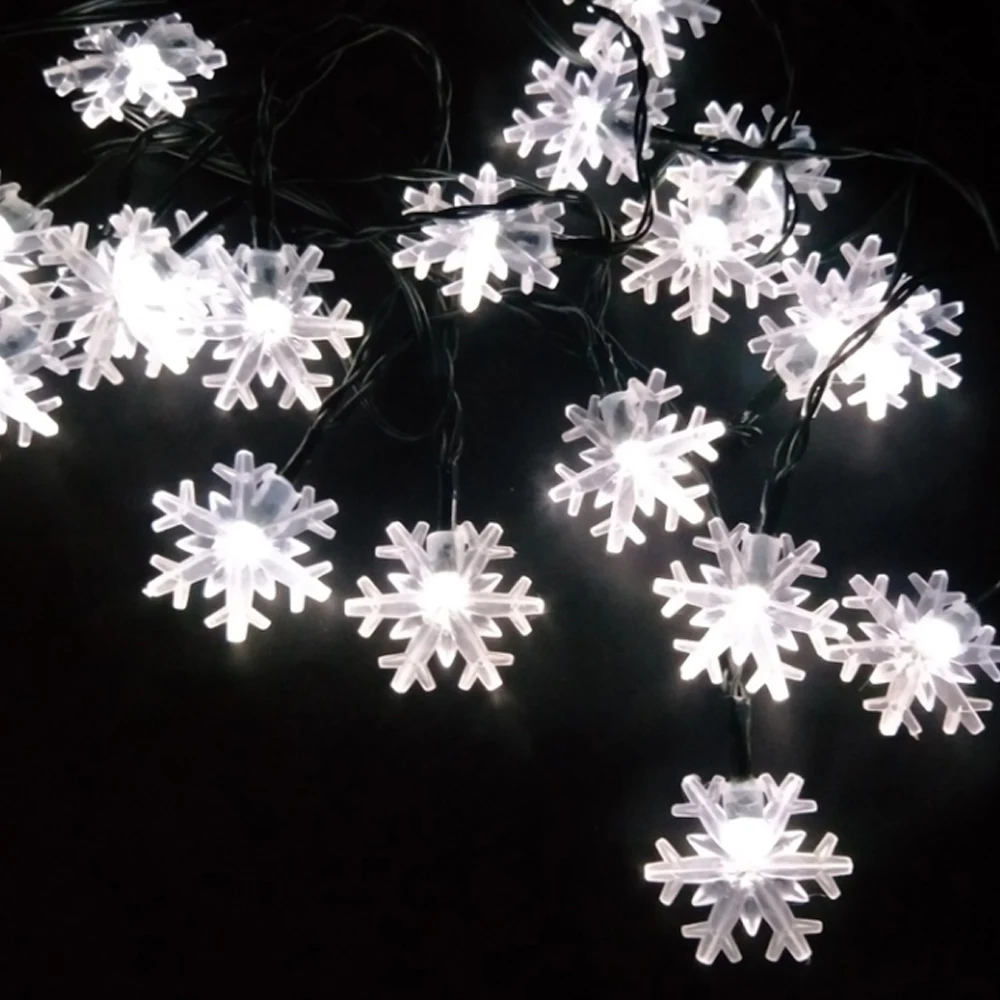 ECOG Snowflake LED Christmas Lights Outdoor LED Solar String Light