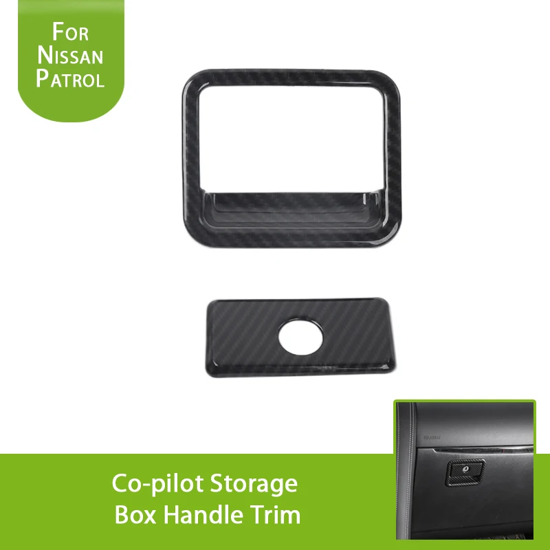 

for Nissan Patrol Y62 2017 Accessories Car DIY Automobile Interior Decoration Moulding Trim Co-pilot Storage Box Handle Cover