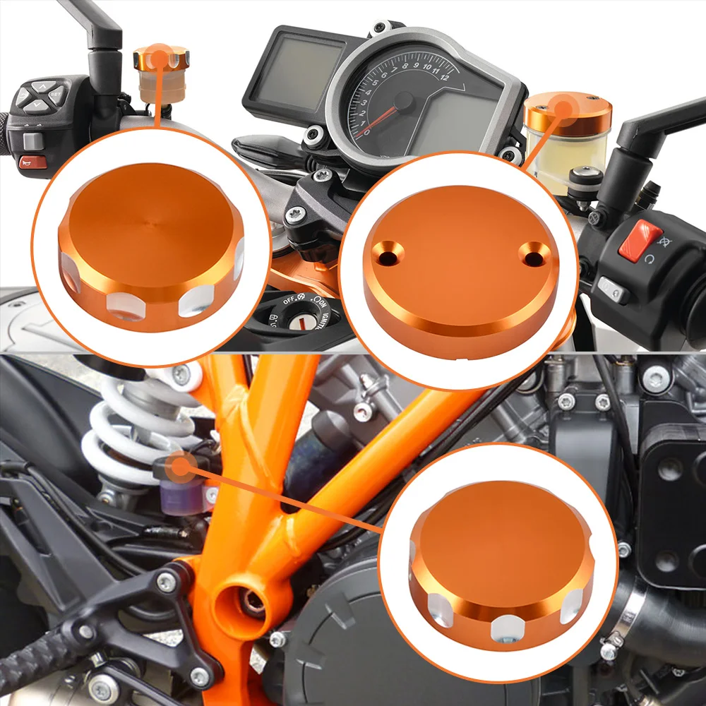H2CNC Front Clutch Reservoir Cap Rear Brake Master Cylinder Cover Case For KTM 690 DUKE 1190 RC8 2008-2010 1190 RC8R 09-15 Etc