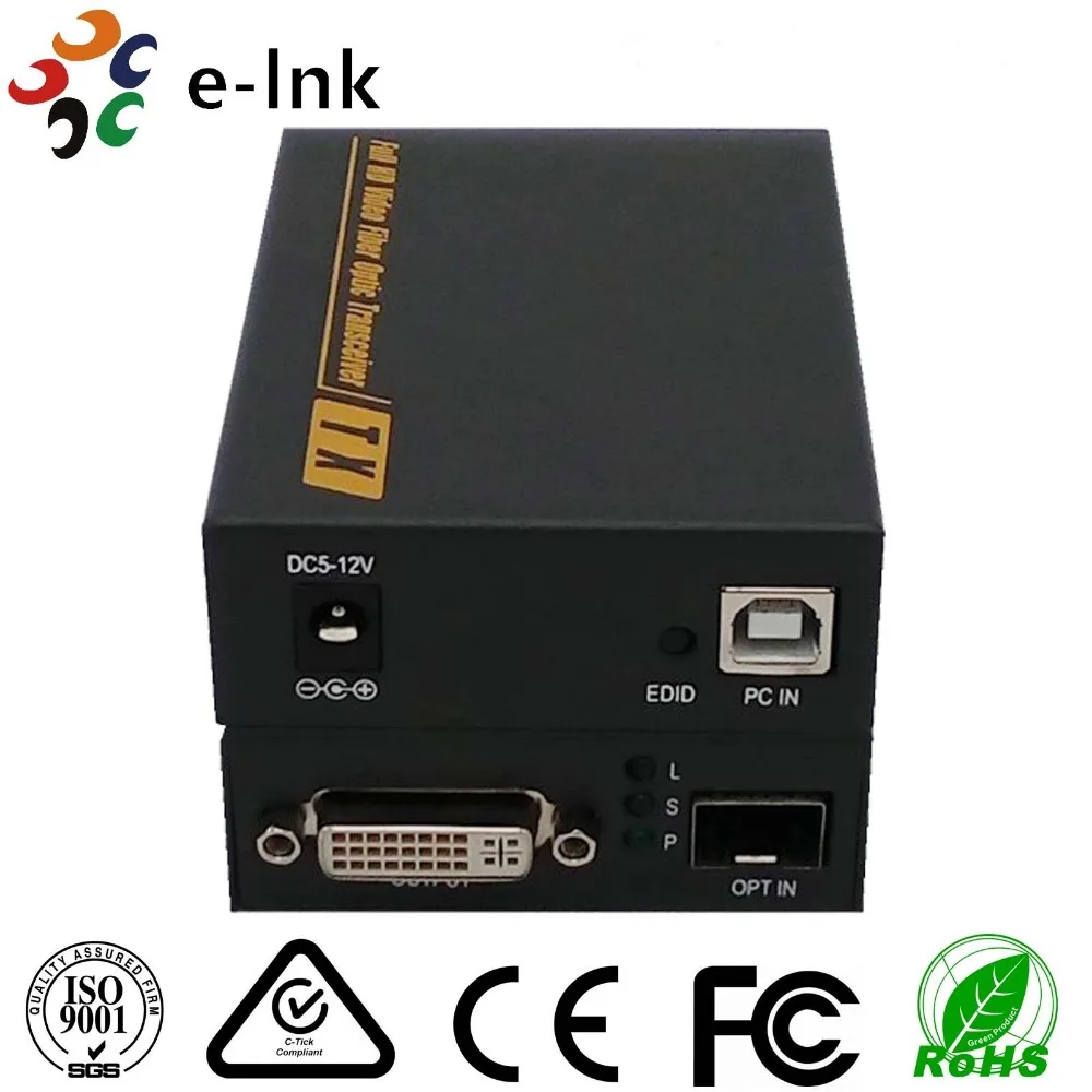 4 К DVI KVM Extender волоконно-оптических