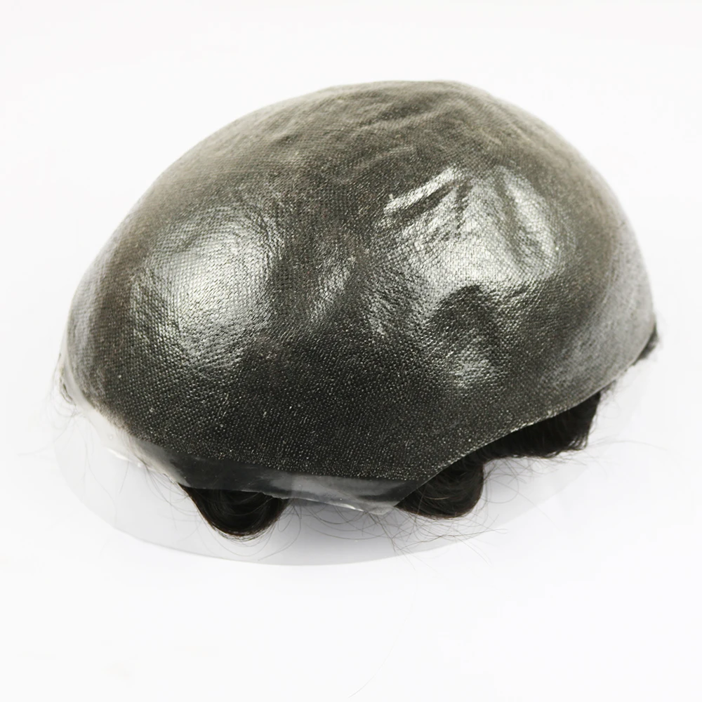 SimBeauty PU Skin Toupee for Men Brazilian Human Hair Pieces for Men with 10" x 8" PU Thin 0.06-0.08mm Thin Skin Toupee