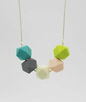 

Biggest 23.2MM size of Modern silicone bead teething necklace/ nursing necklace/ hexagon silicone beads/ new mom/ baby