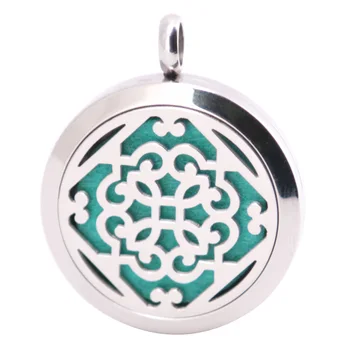 

10pcs New Style Aromatherapy Essential Oil Surgical Stainless Steel Pendant Necklace Perfume Diffuser Locket with Felt Pdas