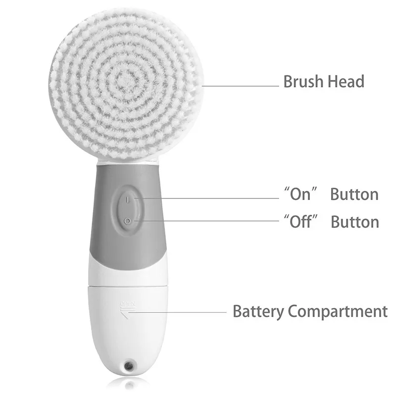 4 In 1 Waterproof Electric Cleaning Brush Set Ultra Brush Cleanser Scrub Bath Body Face Facial