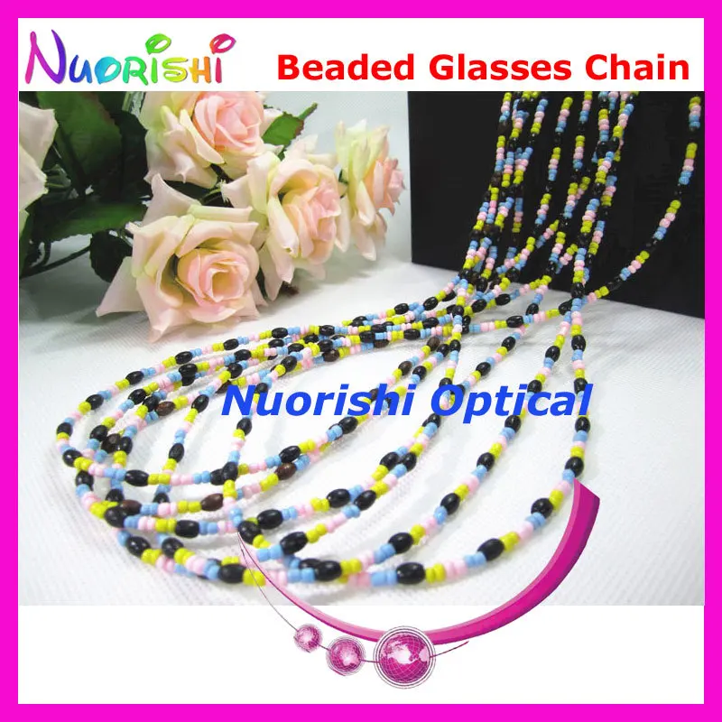 

6pcs Nice Beaded Steel Wire Rope Eyeglasses Sunglasses Eyewear Spectacle Chain Cords Lanyard free shipping L843