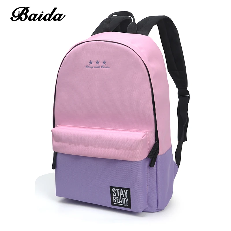 Baida холщовый школьный рюкзак для девочек, Женский школьный рюкзак для подростков, женский портфель, школьные сумки для подростков, для мальчиков и девочек