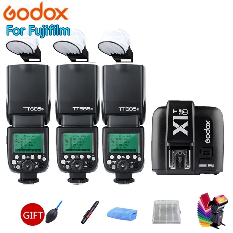 

Godox TT685F GN60 2.4G Wireless HSS TTL Camera Flash Speedlite + X1T-F Tansmitter for Fujifilm X-A3 X100F X100T X-T20 X-T2 X-A3