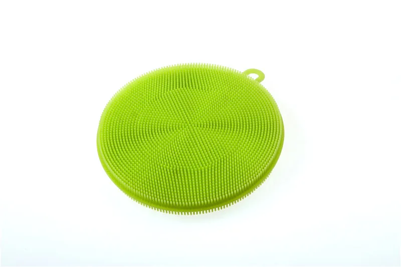 Силиконовая губка для мытья посуды скруббер кухонная Чистка антибактериальное средство мягкая Чистящая Антибактериальная щетка кухонные инструменты - Цвет: green