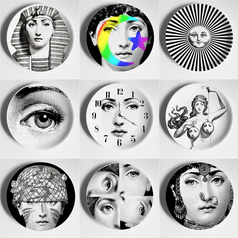 Горячая Красота иллюстрация Fornasetti тарелки настенные подвесные декоративные ремесленные блюда дома/отеля/бара/образца комнаты фон тарелка