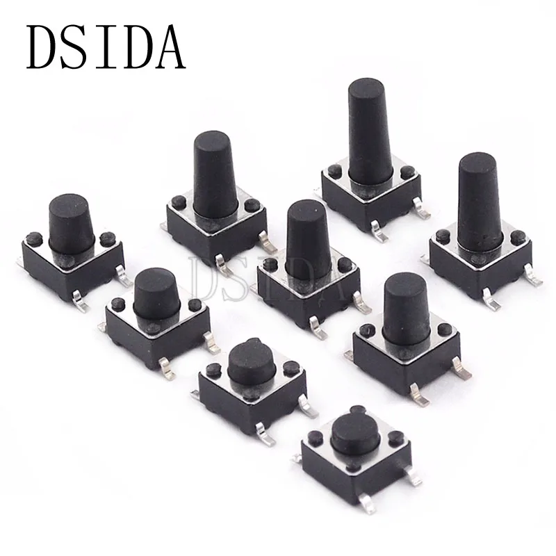 20 шт./лот SMD переключатель 6*6*10 мм 4Pin Тактильные Такт Кнопка Микро свет сенсорные