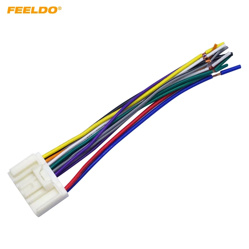 

FEELDO 1PC Car Radio Audio CD Power Wire Harness Adapter For Mitsubishi Lancer/Outlander/Mirage Toyota Crown/ Land Cruiser/Prado