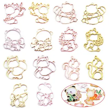 

14 Pcs/set DIY Jewelry Accessories Animal Model Epoxy Mold Metal Frame Pendant Border
