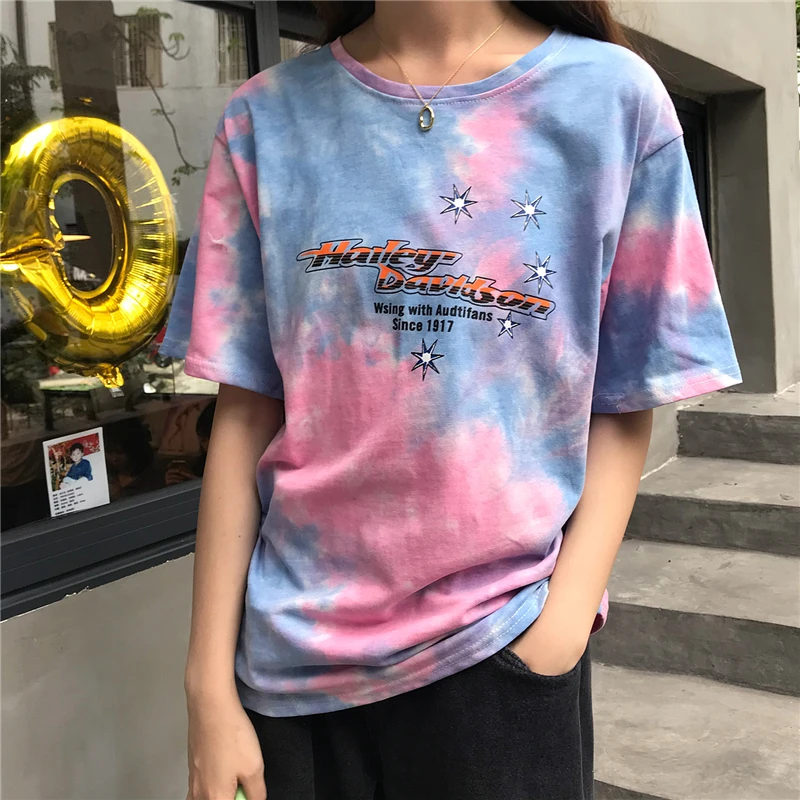 

Kpop Harajuku Hip Hop Letters Printed T-Shirt Women Summer Oversized Loose Short Sleeve Tops Ulzzang Schoolgirl Tee Streetwear