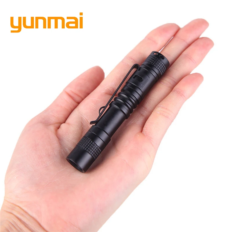 YUNMAI Portable Mini Penlight XPE-Q5 LED Flashlight Torch Pocket Light 1 Switch Modes Outdoor Camping Light USE AAA