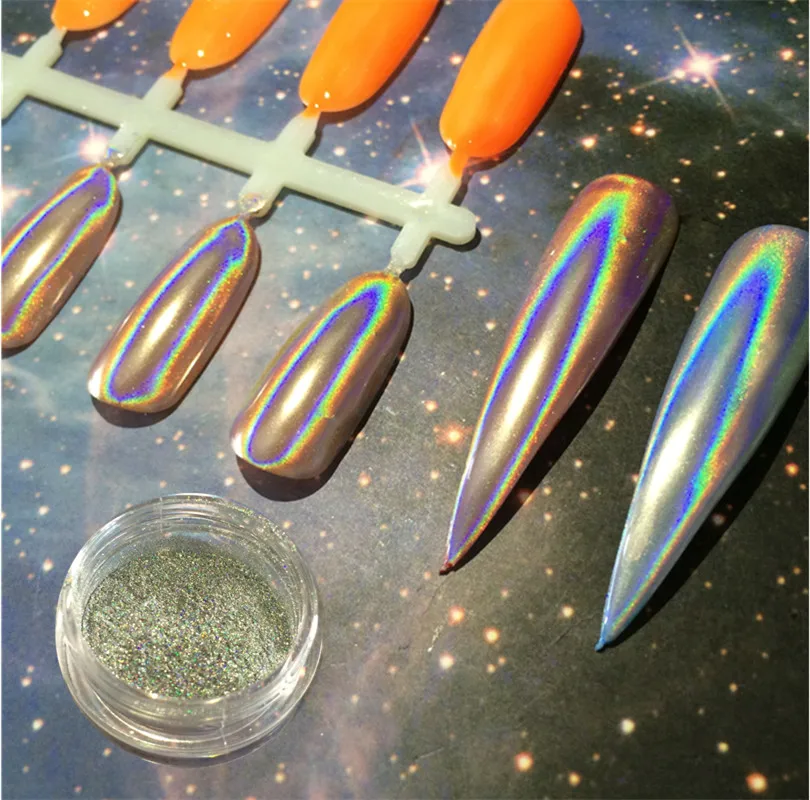 

0.5g Holographic Powder Nail Mirror Chrome Nail Powder Glitter Nail Polish Sequins Laser Unicorn Pigment for Nails Manicure
